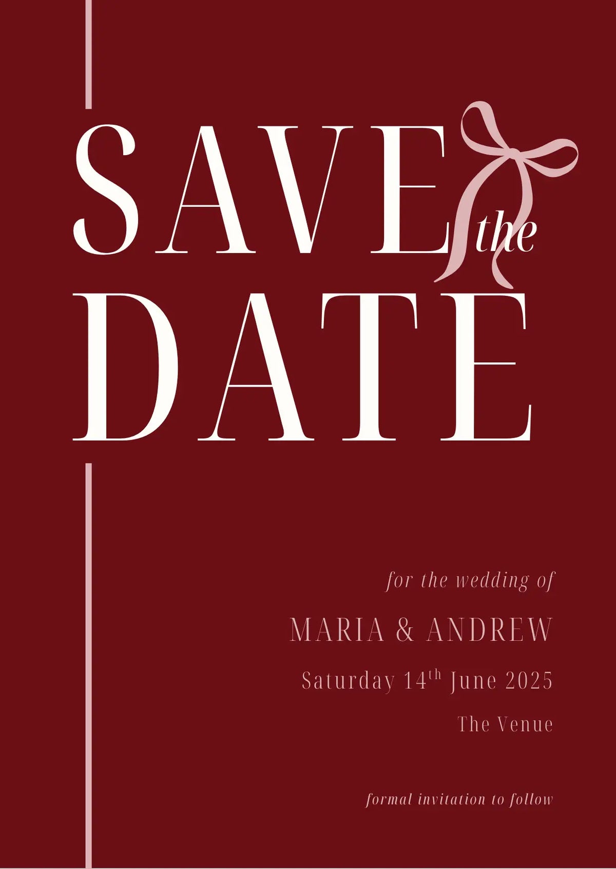 Line and Bow - Save-the-date