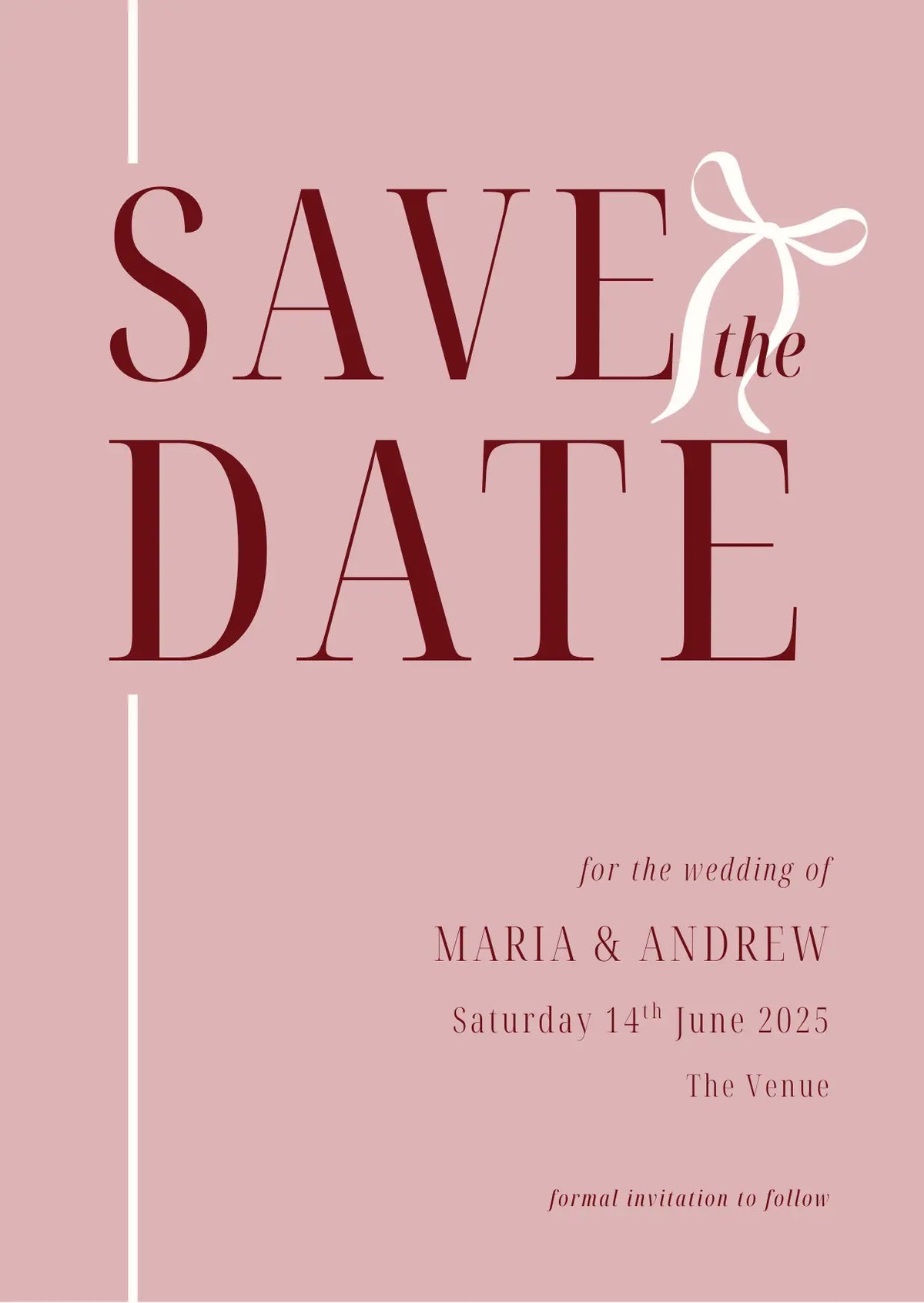 Line and Bow - Save-the-date