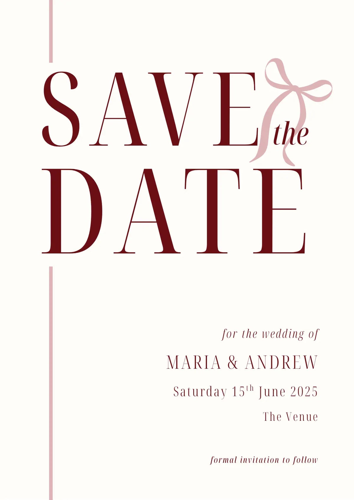 Line and Bow - Save-the-date